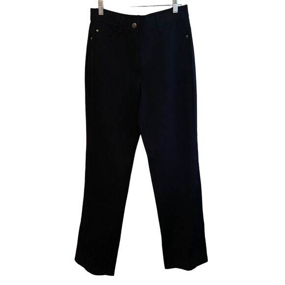 Olsen Europe Jeans Women Sz 6 Mona Straight Black Rockability Goth Punk Normcore - Picture 1 of 11